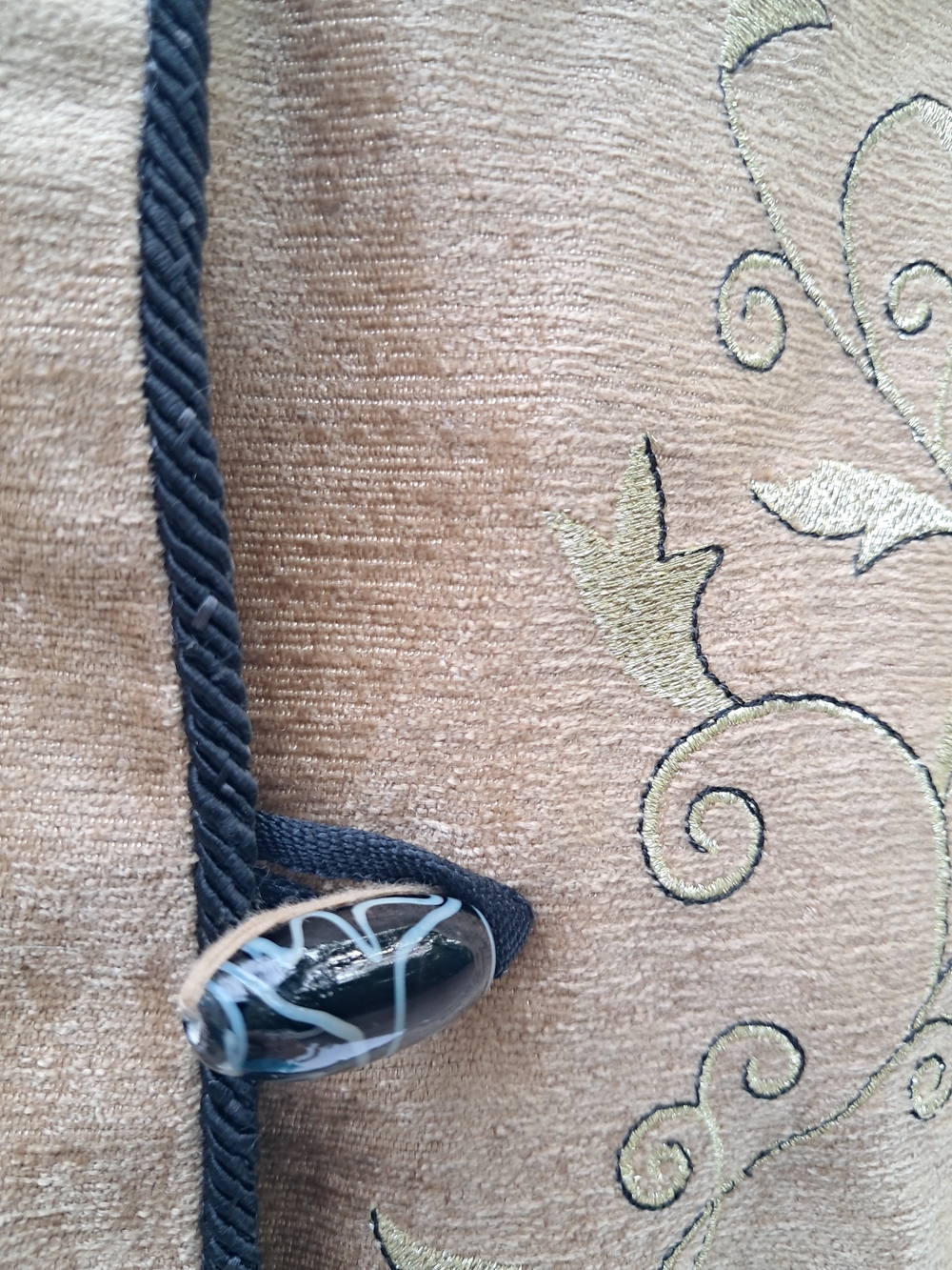 Brown Embroidered Toggle-Front Jacket - Picture 5 of 12